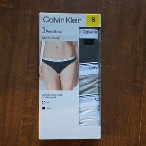 Calvin Klein Cotton Modal Bikini Set - Black, Gray, White